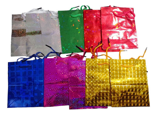 12 Bolsas De Regalo Color Metalizada 15x12cm X Mayor