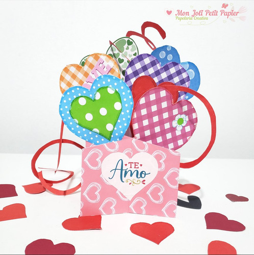 Tarjeta San Valentin 3d Corazon Dia Enamorados Imprimible