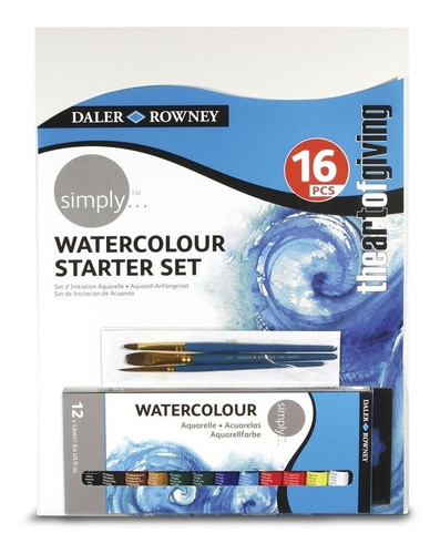 Kit Aquarela Dale Rowney Simply Iniciante 16 Unidades  134