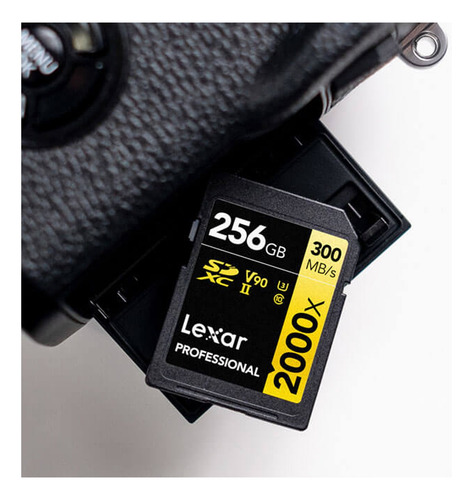 Memoria Sd Lexar 256gb W:300mb/s V90 2000x Uhs-ii Gold