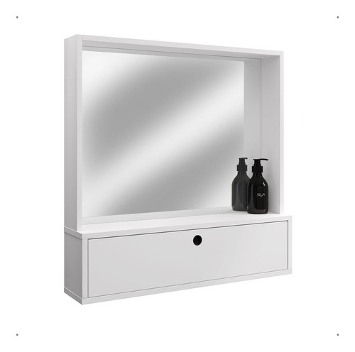 Armário De Banheiro Fênix Com Espelho - 68cm Camarim Branco