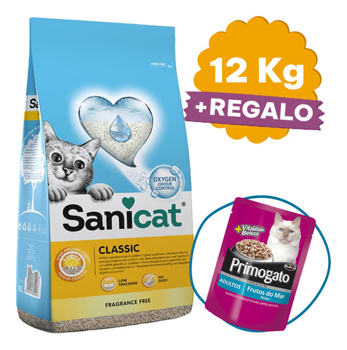 Arena Sanitaria Aglomerante Sanicat 12 Kgs / Mundo Mascota