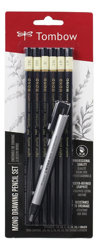  Set Tombow 6 Lapices Profesionales Y Borrador Mono Zero