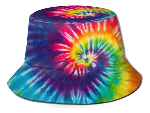 Sombrero De Pescador Unisex Tie Dye Con Diseño De Arcoíris P