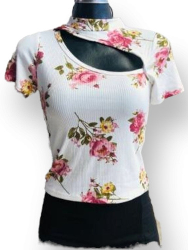 12 Blusa Flores Crop Top Moda Mayoreo 