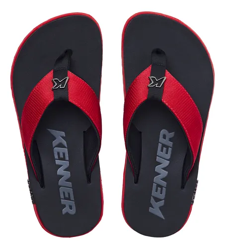 comprar Chinelo Sandalia Kenner Kivah Tks Original Preto E  Vermelho