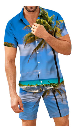 Conjunto De Ropa De Playa Hawaiana Para Hombre, Camisa Boho