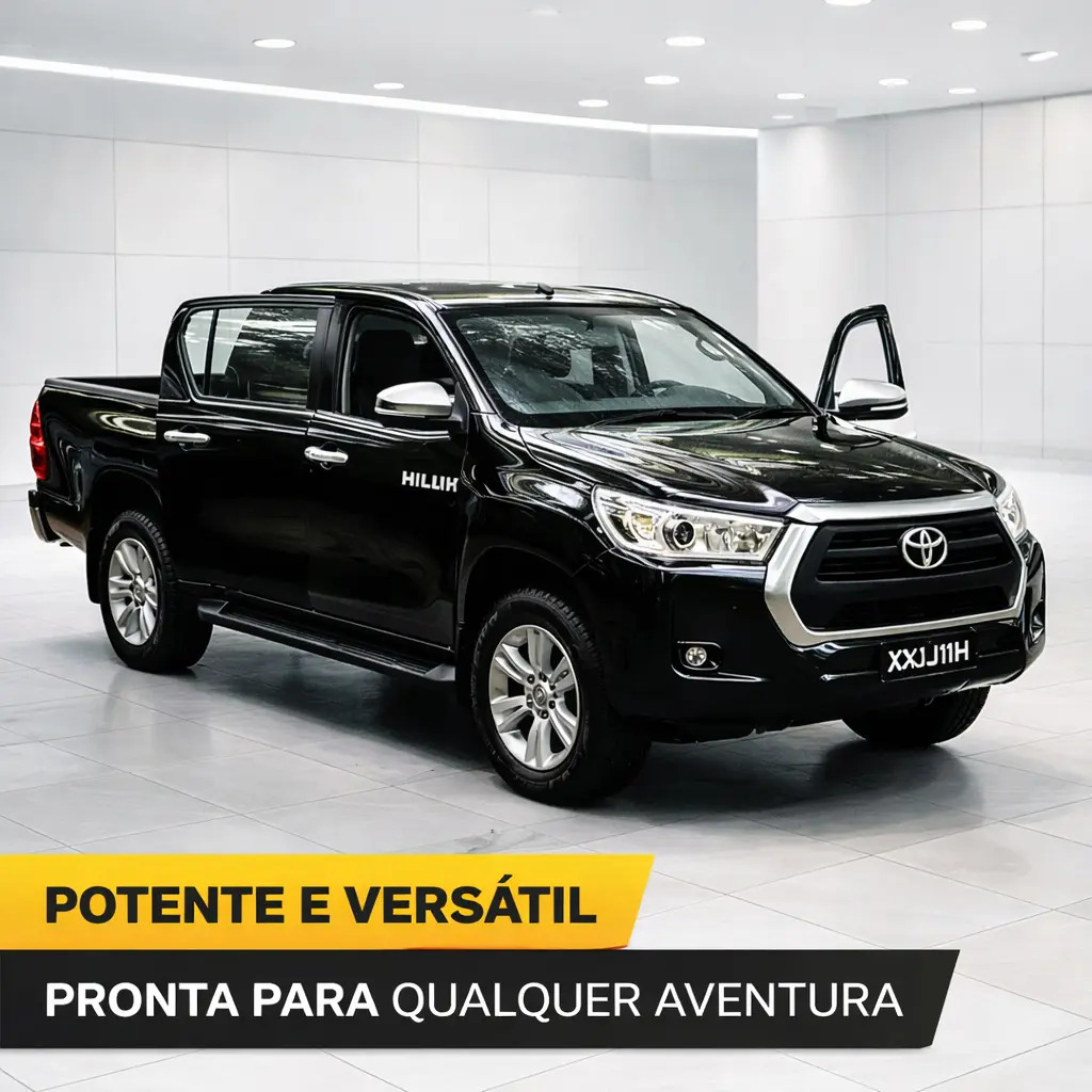 Miniatura Toyota Hilux Srx 2016 1:36 Preto Metal Carrinho Colecionável Cabine Dupla Diecast Ligeiro