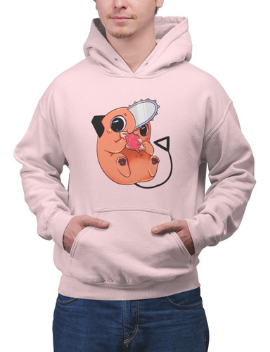 Poleron Unisex Pochito Chainsaw Man Perro Pan Estampado Algodon