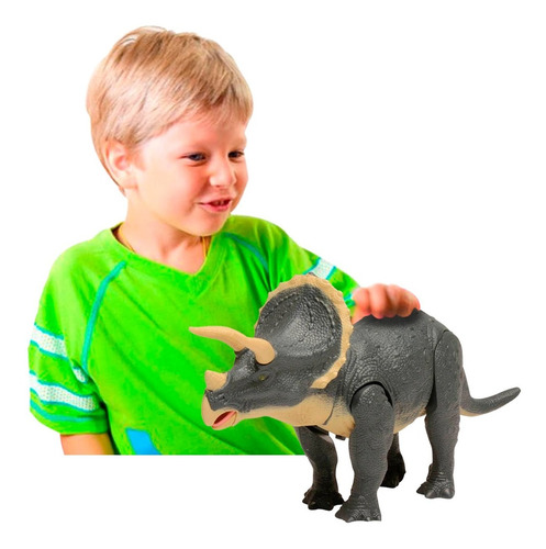 Dinosaurio Triceratop Jurasico Movimiento Luz Sonido Juguete