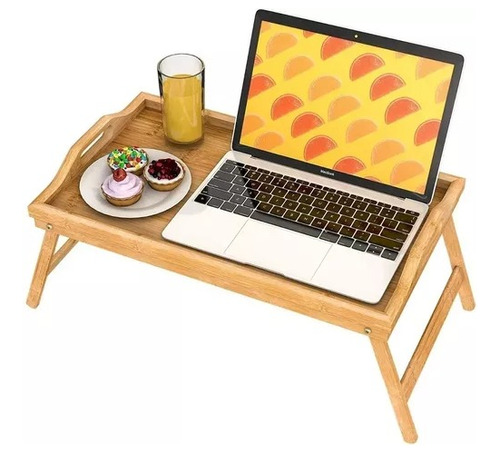 Mesa Bandeja De Cama Multiuso Notebook Desayuno 50x30 Bamboo