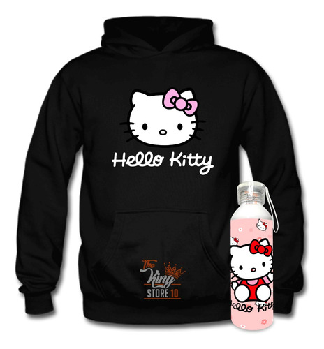 Poleron + Botella, Hello Kitty, Gatita, Xxxl / Thekingstore10