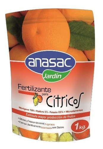 Fertilizante Cítricos 18-5-22 Granulado (1 Kg) Anasac