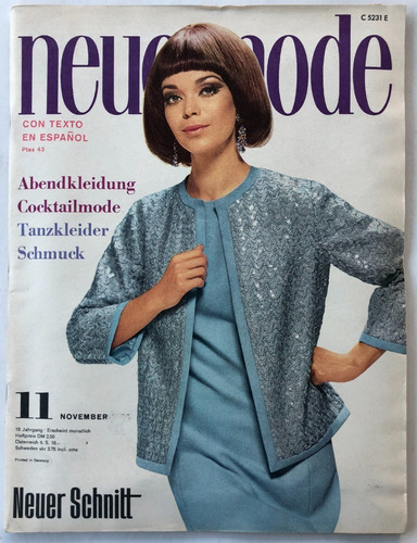 Revista Neue Mode Burda Noviembre 1966 Con Moldes Español