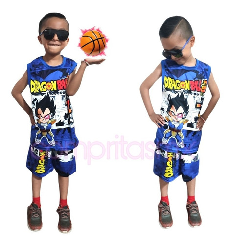 Short Playera Jersey Basketball Niño Dragon Ball Vegeta