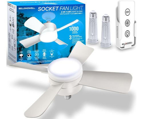 Ventilador De Techo Moderno Con Socket Enroscable Foco Led
