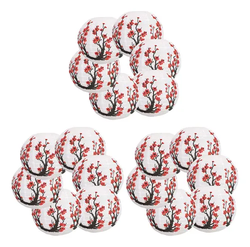 comprar Pacote Com 18 Lanternas De Papel De Flores Vermelhas De 12 P