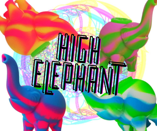 Imagen 2 de 7 de Bong Pipa Cristal Silic Elefante Clutch + Repuesto + Cepillo