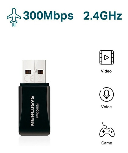 Imagen 6 de 9 de Adaptador De Red Extensor Wifi Usb 300mbps Mw300um Mercusys