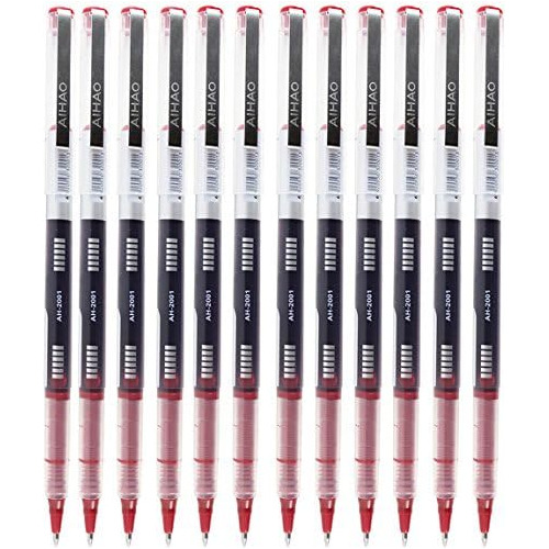 Stick Rolling Ball Pens, 0.5mm Point, Red Ink, Pack Of ...