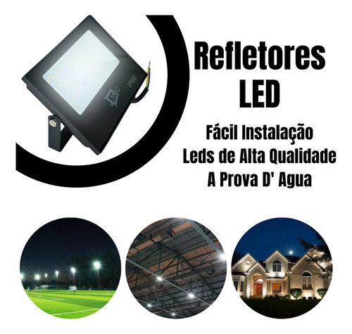 Refletor Led Refletor 6500k Refletor Led Holofote 200w Com Luz Branco-frio