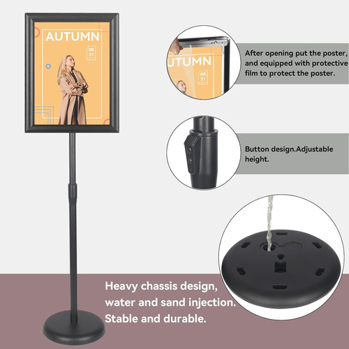 Ydisplay Soporte De Cartel Con Base 8.5x11inches Pedesta...