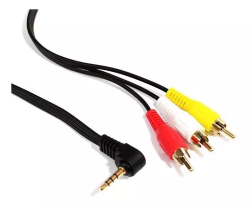 CABLE DE AUDIO VIDEO 3.5MM RCA 3X1 TRIESTEREO AUXILIAR PLUG