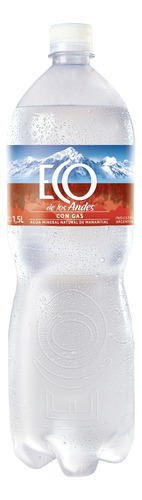 Agua mineral Eco de los Andes con gas botella  1.5 L