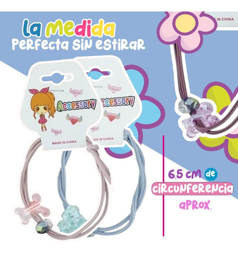 Set 6 Ligas Para Cabello Elastica Accesorio Cute T-625 T-623