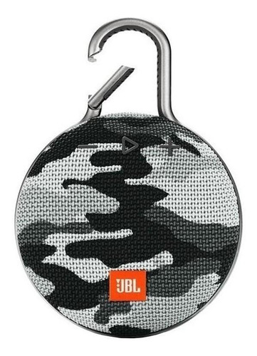 Parlante JBL Clip 3 portátil con bluetooth waterproof black y white camouflage 