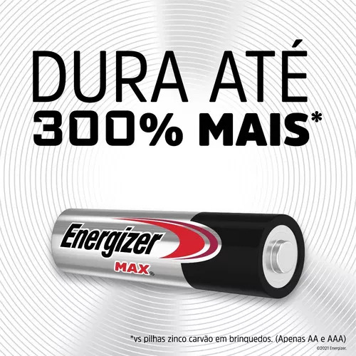 Pilha Alcalina Energizer Max Powerseal Technology Aaa 2