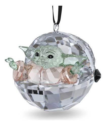 Estatueta De Cristal Swarovski Star Wars Master Yoda Com Cri Cor Grogu Ornament
