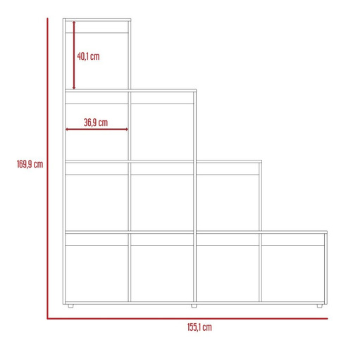 Rack Extensible Tv 40 + Biblioteca Escalera - Rovere