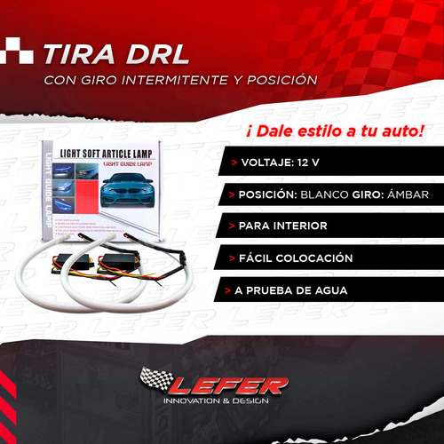Imagen 2 de 7 de Tira Flexible De Led Drl Con Giro Simple 60cm Premiun