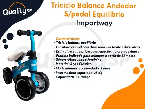 Triciclo infantil com 3 rodas, bicicleta de criança com pedal para