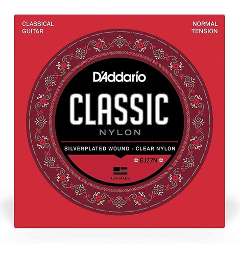Juego De Cuerdas De Nylon Daddario J27 Para Guitarra Acustic