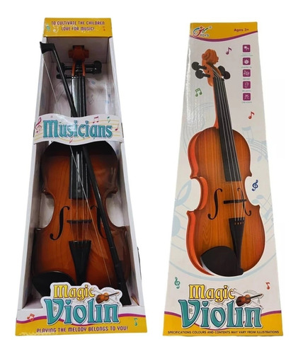 Mini Violino Infantil Plastico Musical Com 4 Cordas E Arco