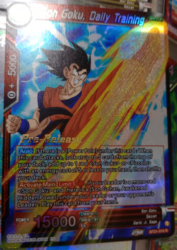 Son Goku, Daily Training Carta Brillante Dragón Ball Bandai 