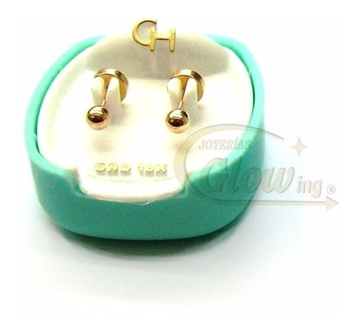 Imagen 4 de 4 de Abridores Ch Todo Oro 18k Bolitas 3mm Ch102 || Ctas