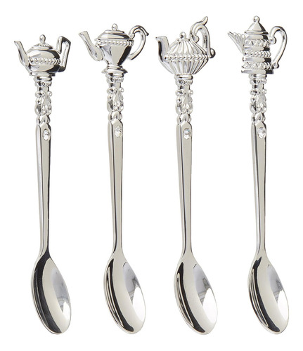 Silver 87625 Cucharas De Té Bañadas En Plata, Set De 4, P