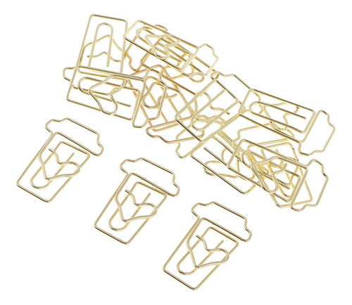 12pcs Clips De Papel Dorados Papelería Divertida Material