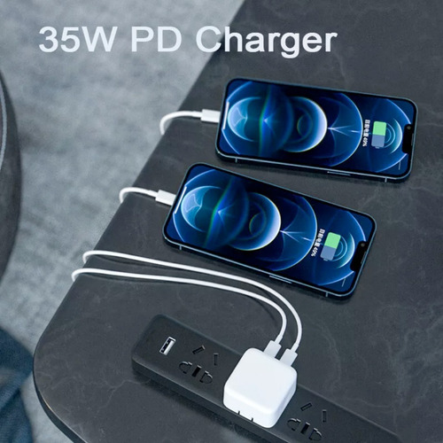 Imagen 6 de 8 de Adaptador De Corriente Compacto 35 W Con Dos Puertos Usb-c