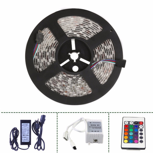 Cinta Tira Led Rgb Siliconeada 3528 5m Con Control Remoto