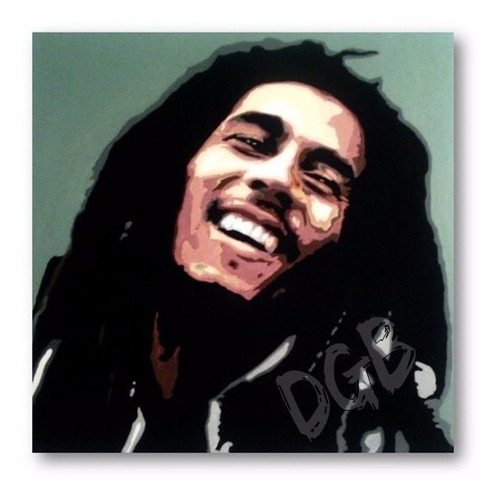 Bob Marley - Cuadros Pintados A Mano 50x50 Acr/tela Unicos