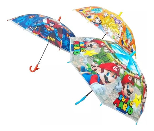 Paraguas Estampado Infantil Personajes Dibujos Animados Niño