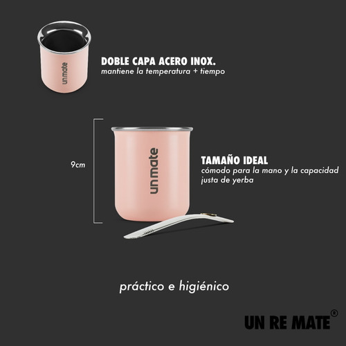 Imagen 8 de 10 de Un Re Mate De Acero - Rosa + Bombilla
