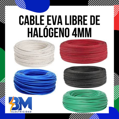 Cable Eva Libre De Halógeno 4mm Verde 100mtrs 