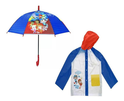 Guarda-chuva Infantil + Capa De Chuva Os Aventureiros- Semax