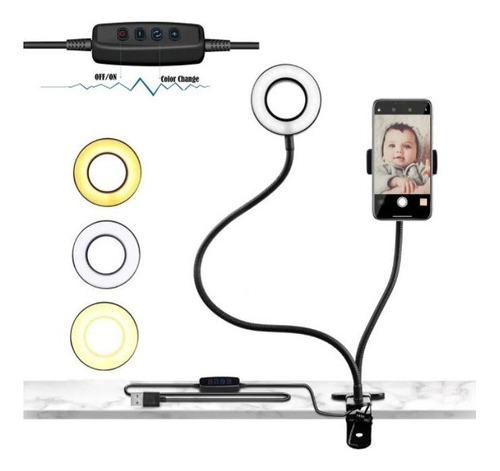 Anillo Led Usb Set Live Stream 2 En 1 B28