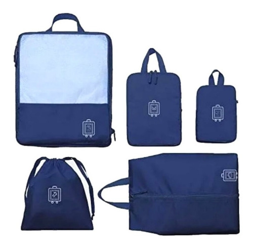Imagen 3 de 5 de Set Organizador Valija 5 Piezas Neceser-viaje-orden-ropa